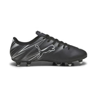 Puma Attacanto FG/AG Youth Soccer Cleats - Black/Silver