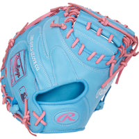 Rawlings Heart of the Hide 33" Catcher's Mitt - Columbia Blue/Pink - Right Hand Throw