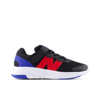 New Balance 578 v1 Youth Bungee Lace Running Shoes With Top Strap - Black/Team Red