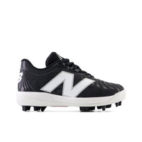 New Balance 4040 v7 Youth Rubber-Molded Baseball Cleats - Black/Optic White