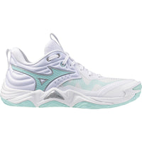 Mizuno Wave Momentum 4 Elite Women's Volleyball Shoes - White/Turquoise