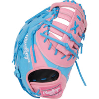 Rawlings Heart of the Hide 12.25" First Base Mitt - Pink/Columbia Blue - Right Hand Throw
