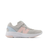 New Balance 578 v1 Youth Bungee Lace Running Shoes With Top Strap - Grey/Shell Pink