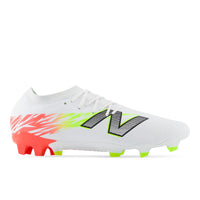 Crampons De Soccer Furon Team FG V8 De New Balance Pour Hommes - Blanc/Rouge énergétique/Hi-Lite