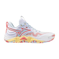 Chaussures De Volley-ball Wave Momentum 4 Elite De Mizuno Pour Femmes - Blanc/Corail Calypso