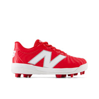 New Balance 4040 v7 Youth Rubber-Molded Baseball Cleats - Team Red