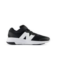 New Balance 578 v1 Youth Bungee Lace Running Shoes With Top Strap - Black/White