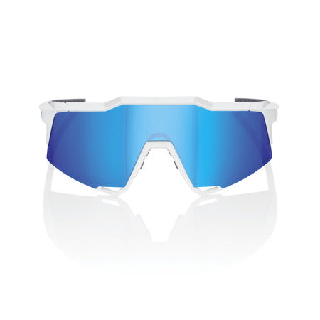 100%, 100% - SPEEDCRAFT Matte White - HiPER Blue Multilayer Mirror Lens